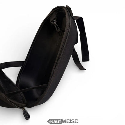Schwarze Nylon-Crossbody-Tasche mit Reißverschluss für E-Scooter-Ladegeräte
