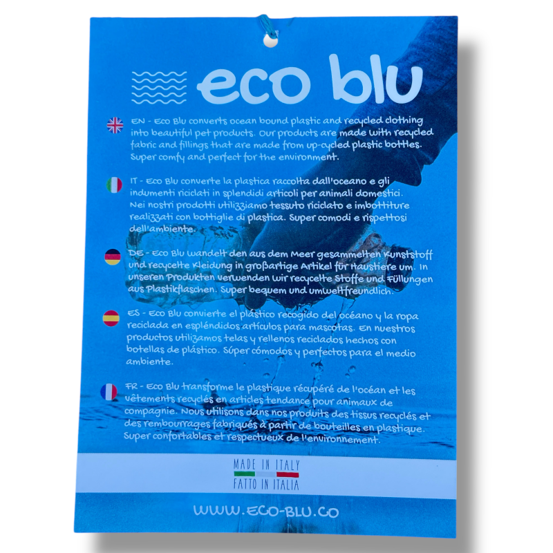 Ökofreundliches Produktetikett bei Tierkissen Rosa-Grau für Hunde und Katzen