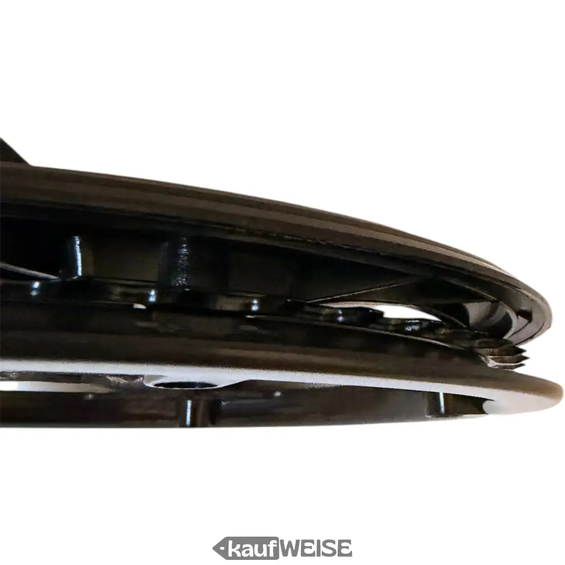 Schwarzer Carbon-Fahrrad-Radkranz mit glänzendem Finish und Speichenlöchern